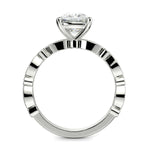 Load image into Gallery viewer, Caroline Cushion Cut Pave Art Deco 4 Prong Claw Set Engagement Ring Setting
