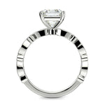 Load image into Gallery viewer, Caroline Emerald Cut Pave Art Deco 4 Prong Claw Set Engagement Ring Setting
