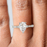 Load image into Gallery viewer, Caroline Pear Cut Pave Art Deco 4 Prong Claw Set Engagement Ring Setting
