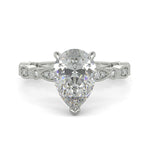 Load image into Gallery viewer, Caroline Pear Cut Pave Art Deco 4 Prong Claw Set Engagement Ring Setting
