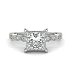 Load image into Gallery viewer, Caroline Princess Cut Pave Art Deco 4 Prong Claw Set Engagement Ring Setting
