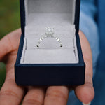 Load image into Gallery viewer, Caroline Radiant Cut Pave Art Deco 4 Prong Claw Set Engagement Ring Setting
