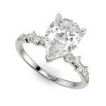Load image into Gallery viewer, Diana Pear Cut Pave Hidden Halo 4 Prong Claw Set Engagement Ring Setting
