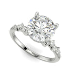 Load image into Gallery viewer, Diana Round Cut Pave Hidden Halo 4 Prong Claw Set Engagement Ring Setting
