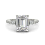 Load image into Gallery viewer, Emma Emerald Cut Trilogy 3 Stone 4 Prong Claw Set Engagement Ring Setting
