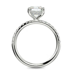 Load image into Gallery viewer, Gabrielle Emerald Cut Pave Hidden Halo 4 Prong Claw Set Engagement Ring Setting
