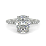 Load image into Gallery viewer, Isabella Oval Cut Pave Hidden Halo 4 Prong Claw Set Engagement Ring Setting
