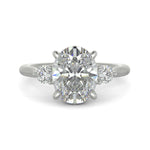 Load image into Gallery viewer, Juliet Oval Cut Trilogy Pave 4 Prong Claw Set Engagement Ring Setting
