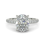 Load image into Gallery viewer, Madeline Oval Cut Pave Hidden Halo 4 Prong Claw Set Engagement Ring Setting
