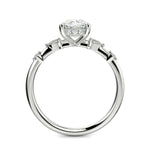 Load image into Gallery viewer, Monique Cushion Cut Hidden Halo Side Stones 4 Prong Claw Set Engagement Ring Setting
