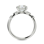 Load image into Gallery viewer, Monique Emerald Cut Hidden Halo Side Stones 4 Prong Claw Set Engagement Ring Setting
