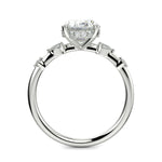 Load image into Gallery viewer, Monique Oval Cut Hidden Halo Side Stones 4 Prong Claw Set Engagement Ring Setting
