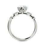 Load image into Gallery viewer, Monique Pear Cut Hidden Halo Side Stones 4 Prong Claw Set Engagement Ring Setting
