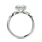 Load image into Gallery viewer, Monique Round Cut Hidden Halo Side Stones 4 Prong Claw Set Engagement Ring Setting
