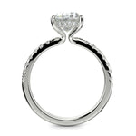 Load image into Gallery viewer, Nicollette Oval Cut Pave Hidden Halo 4 Prong Claw Set Engagement Ring Setting
