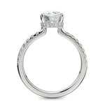Load image into Gallery viewer, Pauline Cushion Cut Pave Hidden Halo 4 Prong Claw Set Engagement Ring Setting
