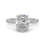 Load image into Gallery viewer, Pauline Oval Cut Pave Hidden Halo 4 Prong Claw Set Engagement Ring Setting
