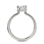 Load image into Gallery viewer, Pauline Oval Cut Pave Hidden Halo 4 Prong Claw Set Engagement Ring Setting
