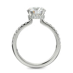 Load image into Gallery viewer, Pauline Round Cut Pave Hidden Halo 4 Prong Claw Set Engagement Ring Setting
