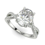 Load image into Gallery viewer, Rosalee Oval Cut Pave Split Shank Twist Claw Set Engagement Ring Setting
