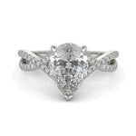 Load image into Gallery viewer, Rosalee Pear Cut Pave Split Shank Twist Claw Set Engagement Ring Setting
