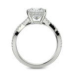 Load image into Gallery viewer, Rosalee Princess Cut Pave Split Shank Twist Claw Set Engagement Ring Setting
