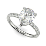 Load image into Gallery viewer, Sylvie Pear Cut Pave Hidden Halo 4 Prong Claw Set Engagement Ring Setting
