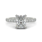 Load image into Gallery viewer, Sylvie Radiant Cut Pave Hidden Halo 4 Prong Claw Set Engagement Ring Setting
