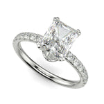Load image into Gallery viewer, Sylvie Radiant Cut Pave Hidden Halo 4 Prong Claw Set Engagement Ring Setting
