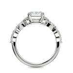 Load image into Gallery viewer, Carissa Emerald Cut Pave Shared Prong Claw Set Engagement Ring Setting
