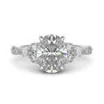 Load image into Gallery viewer, Carissa Oval Cut Pave Shared Prong Claw Set Engagement Ring Setting

