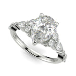 Load image into Gallery viewer, Carissa Pear Cut Pave Shared Prong Claw Set Engagement Ring Setting
