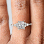 Load image into Gallery viewer, Carissa Radiant Cut Pave Shared Prong Claw Set Engagement Ring Setting
