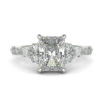 Load image into Gallery viewer, Carissa Radiant Cut Pave Shared Prong Claw Set Engagement Ring Setting
