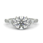 Load image into Gallery viewer, Carissa Round Cut Pave Shared Prong Claw Set Engagement Ring Setting
