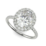 Load image into Gallery viewer, Hanna Oval Cut Pave Halo 4 Prong Claw Set Engagement Ring Setting
