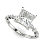 Load image into Gallery viewer, Julija Princess Cut Hidden Halo Shared Prong Claw Set Ring
