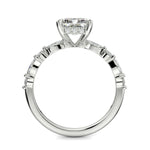 Load image into Gallery viewer, Julija Radiant Cut Pave Hidden Halo Shared Prong Claw Set Ring
