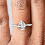 Load image into Gallery viewer, Sonya Pear Cut Pave Hidden Halo Engagement Ring Setting
