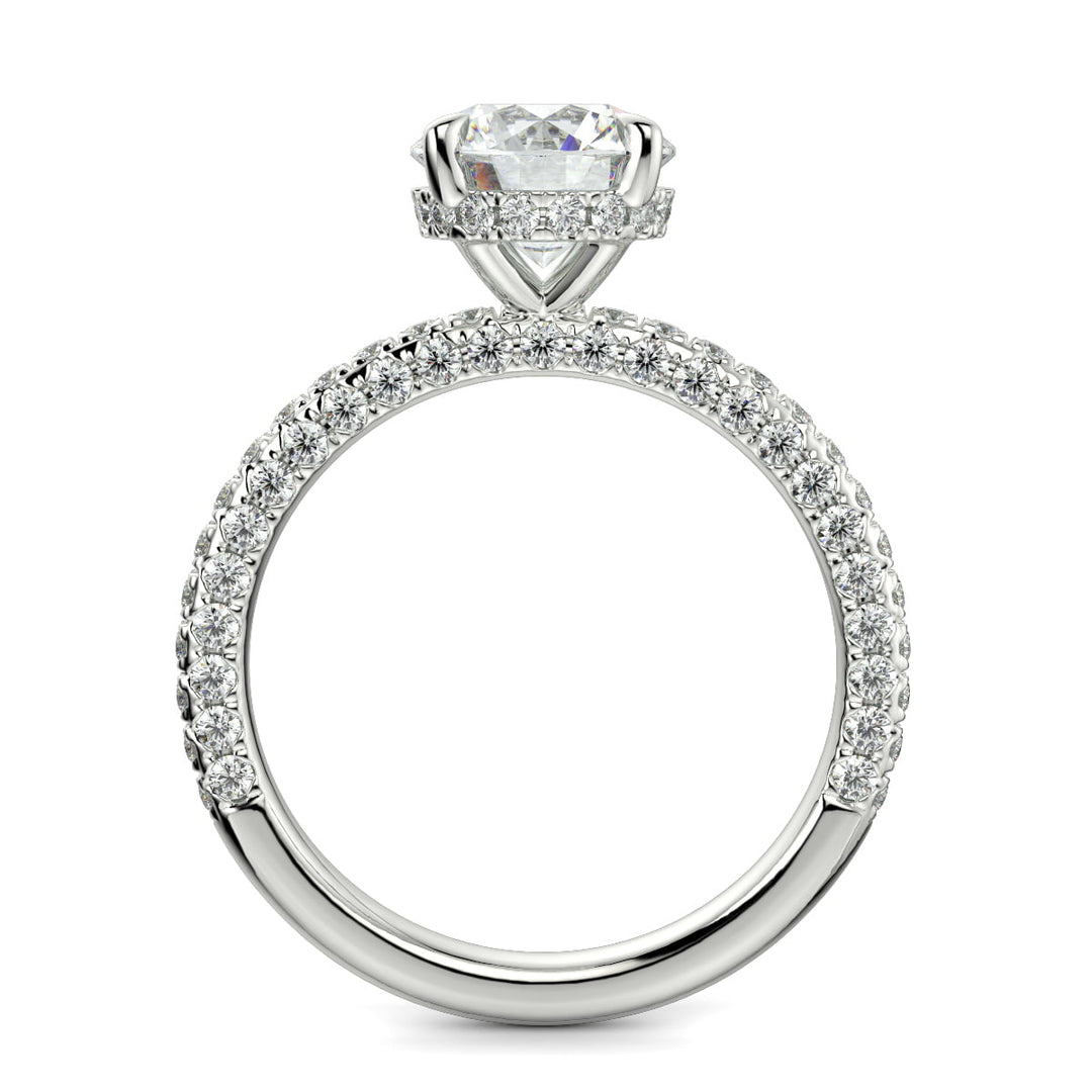 Sonya Round Cut Pave Hidden Halo Engagement Ring Setting