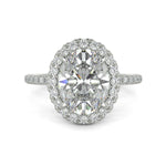 Load image into Gallery viewer, Catalina Oval Cut Pave Halo 4 Prong Claw Set Engagement Ring
