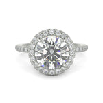Load image into Gallery viewer, Catalina Round Cut Pave Halo 4 Prong Claw Set Engagement Ring
