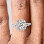 Load image into Gallery viewer, Luciana Cushion Cut Halo Split ShankEngagement Ring - Nivetta
