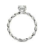 Load image into Gallery viewer, Olivia Emerald Cut Rope Hidden Halo Twist Claw Set Engagement Ring Setting

