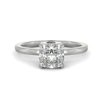 Load image into Gallery viewer, Valeria Cushion Cut Hidden Halo Solitaire 4 Prong Claw Set Engagement Ring Setting
