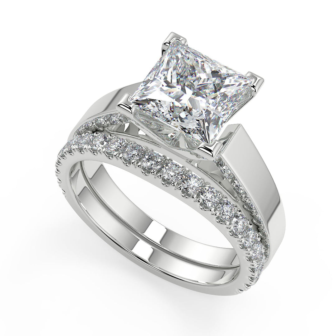 Diana Cathedral Solitaire Princess Cut Diamond Engagement Ring