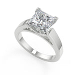 Load image into Gallery viewer, Diana Cathedral Solitaire Princess Cut Diamond Engagement Ring
