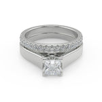 Load image into Gallery viewer, Alejandra Cathedral Solitaire Princess Cut Diamond Engagement Ring
