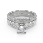 Load image into Gallery viewer, Catherine 4 Prong Channel Set Cushion Cut Engagement Ring
