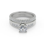 Load image into Gallery viewer, Isabel Four Prong Channel Set Round Cut Diamond Engagement Ring
